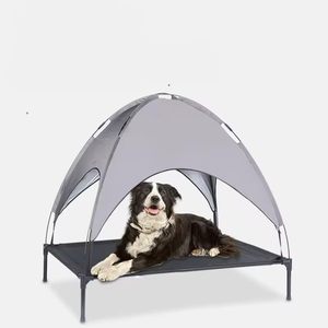 Pawfect PawCabin Pet <b>Tent</b> <b>Bed</b> Gray Vinyl 36x30x7 Inches Dog Cat <b>Bed</b> Cover <b>Canopy</b> House - Product Image 1