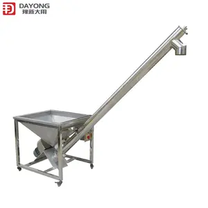 small inclined stainless steel screw conveyor with hopper