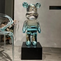 Sculpture d'art en résine peinte à la main, motif Ours Violent de dessin animé tendance, tirelire pour meuble TV de salon, décoration d'intérieur haut de gamme de luxe léger