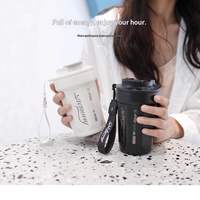 Tasse à café isotherme en acier inoxydable 316 avec sangle, portable pour l'extérieur et la voiture, cadeau promotionnel, souvenir, vente en gros, maintien thermique 6-12 heures