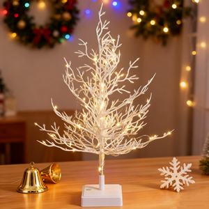 Lámpara LED de <span class=keywords><strong>Abedul</strong></span> Blanco al por Mayor, Lámpara de Mesa con Ramas de Nieve y Batería, Árbol de Navidad para Decoración Navideña de Interiores - Product Image 1