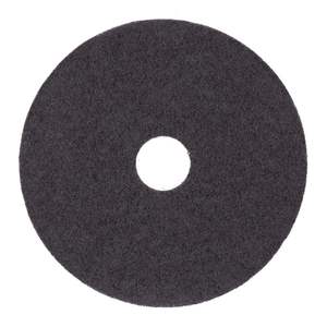 Pads de nettoyage de sols noirs Boardwalk BWK4012BLA de 12 pouces, 5 par carton – Nettoyants de sols efficaces - Product Image 2