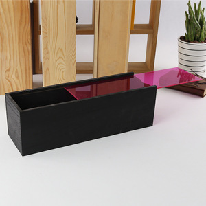 Caja de Madera para Vino con Tapa Acrílica Rectangular, Empaque para Almacenamiento de una Sola Botella - Product Image 1