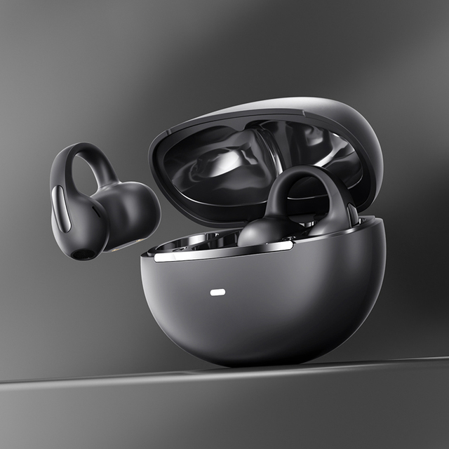 Open Ear Clip Sports Headphones Deep Noise Cancellation 360-Degree Panoramic Sound LED Battery Fashionable Earrings Design