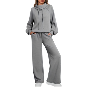 Winter Solid Stand Collar Sweatpants Jogger Sweat Suits 100% <b>Polyester</b> Windproof Breathable Warm <b>Tracksuit</b> For Women's - Product Image 5