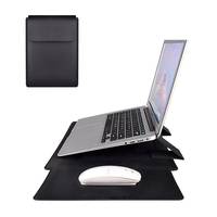 Housse élégante en cuir PU pour ordinateur portable avec tapis de souris intégré Support pratique pour étui pour ordinateur portable