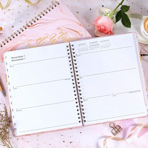 Carnet de notes A4 A5 personnalisé avec impression, reliure spirale, couverture rigide, agenda hebdomadaire et mensuel, carnet de travail professionnel - Product Image 2