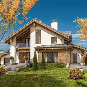 Villa glaglave tatil için küçük prefabrik ev 70 SQM bir yatak odası bir banyo bir açık plan oturma odası