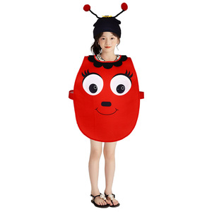 Disfraz de mariquita tomate para niñas, traje de tela roja para juegos de rol, actuaciones escénicas, verano 2025 - Product Image 5