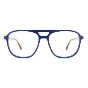 Double Bridge Fashion Acetate Glasses Optical Frame No Lenses Fashion Decorate Eyeglasses Eyewear