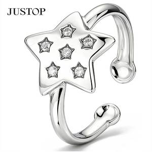 JUSTOP 925 Silver Plated Modern Wave <b>Ring</b> Unisex Fashion Jewelry Daily Wear <b>Statement</b> Band <b>Ring</b> - Product Image 3