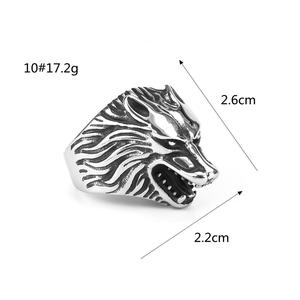 Wolf <b>Head</b> Stainless Steel Ring For Men Hip Hop <b>Style</b> Animal Shape Jewelry Gift - Product Image 5