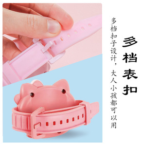 Mini ventilateur portable rechargeable USB pour enfants, design de dessin animé, couleurs rose et bleu - Product Image 4