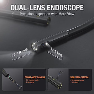 Caméra d'inspection endoscopique double objectif OEM ODM avec lumière <span class=keywords><strong>Teslong</strong></span> 45 HD, caméra de contrôle flexible pour l'automobile - Product Image 4