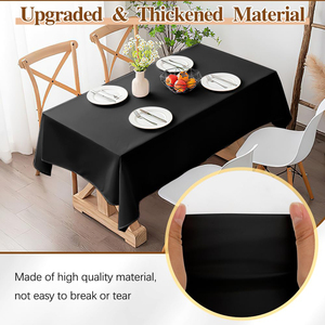 Handmade Custom Black &amp; Pink Plastic Tablecloths Thanksgiving Square Oilcloth Paper Covers Fitted Vinyl Tablecloths - Product Image 3