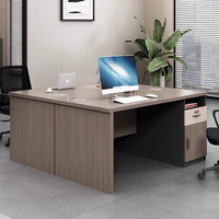 Bureau de travail moderne pour une personne de 1,2 m avec tiroirs verrouillables, configuration informatique de bureau pour poste d'employé