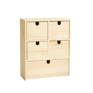 Wooden Desktop <b>Storage</b> <b>Box</b> <b>Drawer</b> Style Multi Compartment Jewelry Organizer Essential Oil <b>Box</b> Natural Wood Color Rectangle - Product Image 5