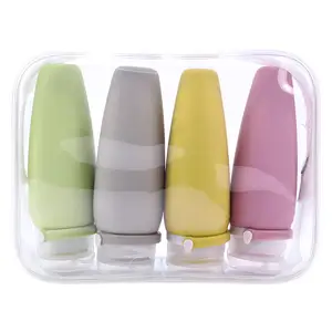 Trending Producten 2024 Nieuwkomers 4 In 1 Reisflessen Set Siliconen Dispenser Fles Cosmetische Lege Reiskit