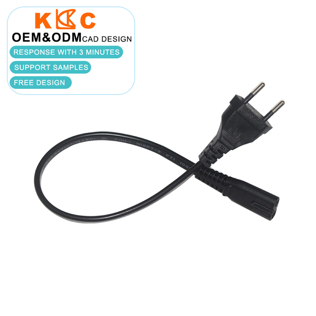 Extension Power Cord C8 Female Connector CEE7/16 2Pin EU Supply Iec 60320 C7