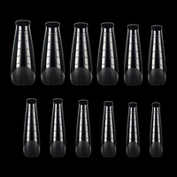 Marque privée 120 pièces presse sans c courbe carré ongles conseils transparent français doux gel ongles pointe boîte de rangement