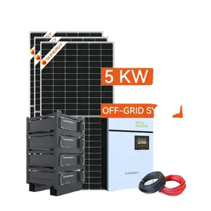 ソーラーパネルシステム3kw 4kw 5kw家庭用ソーラーエネルギーシステムオフグリッド中国メーカーバッテリー付き