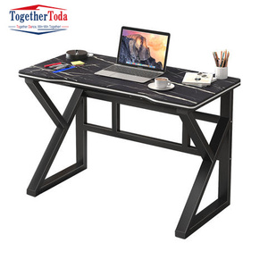 Bureau de travail moderne en forme de L, noir et simple - Product Image 4