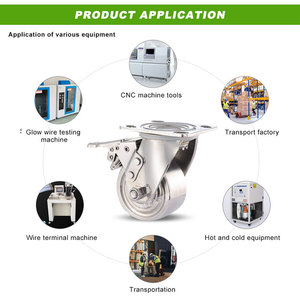 Massiver Edelstahl Hochleistungs-Rollen maschinen ausrüstung Transport Lenk rollen räder 4 "5" 6 "8" - Product Image 4