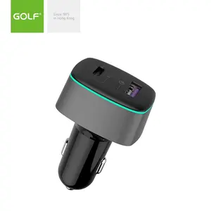 Accessoires électroniques de voiture de GOLF, affichage LED, indicateur de charge rapide, pour ordinateur portable, alliage d'aluminium, adaptateur de chargeur de voiture, PD 100W, OEM