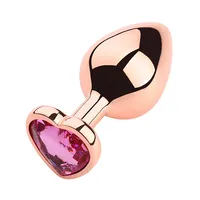 Perles anales en métal cristal en forme de cœur rose or, masseur de prostate, jouet sexuel pour adultes, produits gays pour femmes et hommes