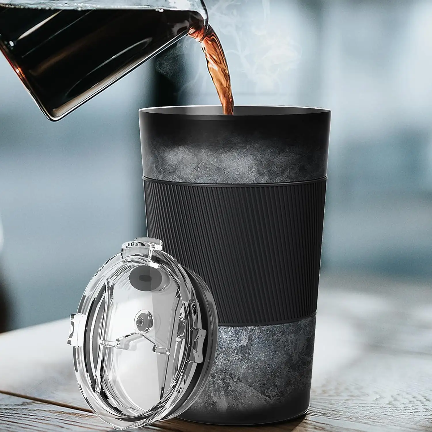 12.5oz Stainless Steel Instant Beverage Cooler Anti-Crack Coffee Chiller Wine Cooling Tumbler Cup Reuses Cools Drinks one minute