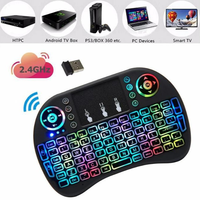 Mini clavier personnalisé, souris aérienne, rétroéclairage 7 couleurs, 2.4g, télécommande I8 Air Mouse avec récepteur USB