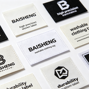Private Label OEM ODM Klassische neutrale Farbtöne, individuell bedruckte gewebte Halsetiketten für Markenkleidung und Bekleidungsproduktion - Product Image 4