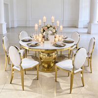 Table ronde et chaises de mariage en marbre pour banquet royal