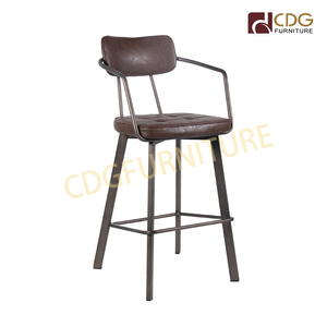 Sillón de cuero Pu con patas negras de Metal, <span class=keywords><strong>taburete</strong></span> de Bar tapizado, producto de descuento, diseño de estilo de lujo moderno, 75cm de hierro - Product Image 2