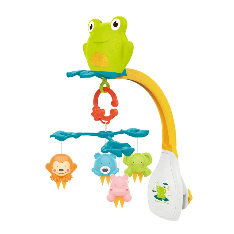 Kids Plastic Animals Bed Bell Baby Crib Musical Mobile Rattle Holder Hanging Adjustable Rattles Toys