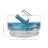 Couvre-gobelet réutilisable facile à nettoyer, anti-fuite, avec paille rabattable détachable et couvercle de remplacement, compatible avec les gobelets de 32 OZ et 40 OZ