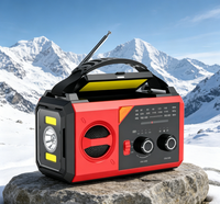 Radio portable AM/FM/WB avec antenne, alimentation solaire, charge manuelle et charge USB ; compatible avec les écouteurs, 20000 mAh
