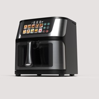 Friteuse à air électrique 10L/7L/8L en acier inoxydable avec écran couleur, grande capacité, écran tactile intelligent, multifonction, pour la maison