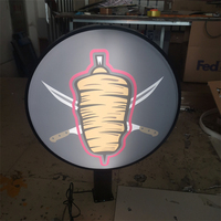 Caisson lumineux extérieur publicitaire rond rotatif led logo signe 3d acrylique caissons lumineux