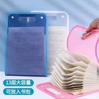 Carpeta de Almacenamiento Expandible A4 de PU para Estudiantes - Archivador Vertical Portátil Tipo Acordeón con Clasificación por Materias