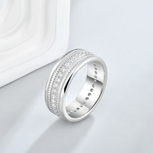 Anillo DE BODA chapado para hombre, anillos de promesa, clásico, Retro, de moda, anillos de compromiso, Oro, Plata de Ley 925, circón, Original para mujer - Product Image 3