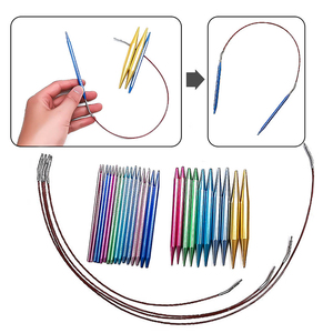 Ensemble d'aiguilles à tricoter avec boucle de tricot en aluminium coloré, clip de changement de cordon détachable - Product Image 4