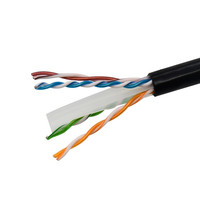 Cable Ethernet Cat6, 8 Conductores de Cobre Trenzado UTP, Cable de Conexión RJ45 Transparente Negro, Cable de Red LAN para PC, Router, Módem