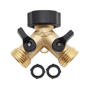 SUNSHINE 2 vías herramientas de jardín macetas planta puertas podadoras divisor agua acoplamiento manguera conectores latón conector rápido agua - Product Image 2