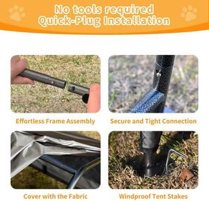 Dog Shade Shelter Outdoor <b>Tent</b> for Large Medium Dogs Outside Doghouse Sun Rain <b>Canopy</b> Dog House with Waterproof Roof Ground Nail - Product Image 6