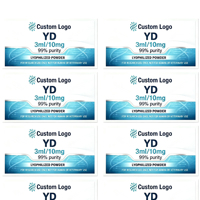 Etiquetas Adhesivas Personalizadas con Logotipo para Viales de Péptidos, Resistentes al Agua, con Holograma UV, para Botellas de Péptidos de 3ml, 5ml y 10ml