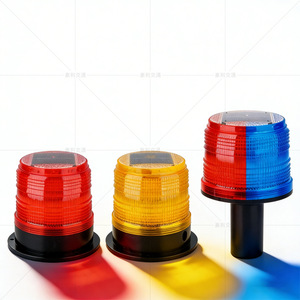 ไฟเตือนพลังงานแสงอาทิตย์ 5188 LED สีเหลือง IP65 ใช้พลังงานแสงอาทิตย์ สำหรับงานจราจรและก่อสร้าง - Product Image 3