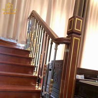 Meixi Stairs Systèmes complets de balustrades européens en alliage d'aluminium avec éléments décoratifs en cuivre, réglables, pour escaliers, montants de balustrade et garde-corps de balcon