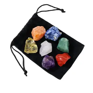 7 pièces Chakra pierres cristal ensemble naturel non poli brut pierre de guérison cristal Collection cadeau minerais pour thérapie méditation