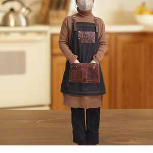 Nouvelle tablier <span class=keywords><strong>de</strong></span> <span class=keywords><strong>cuisine</strong></span> sans manches Niuweili Cowboy pour le nettoyage à domicile, unisexe, pour <span class=keywords><strong>chef</strong></span>, avec broderie et protection contre les taches - Product Image 5